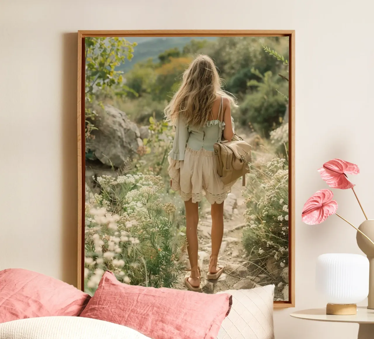 Mint Reverie canvas with Floater frame by PhotoVibe Decor