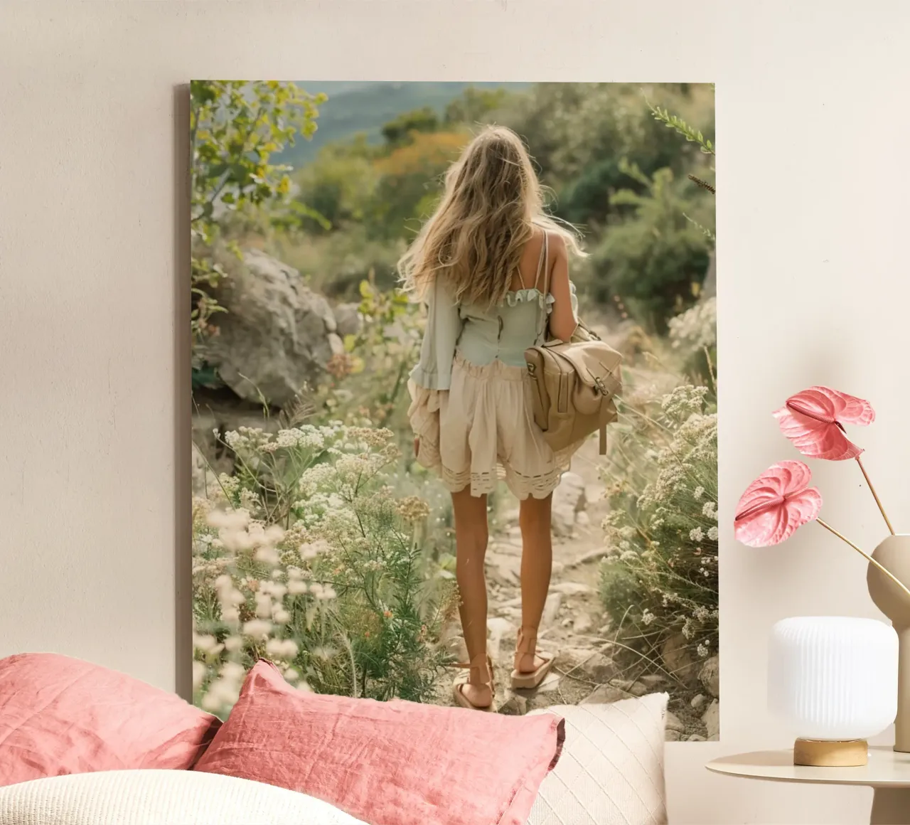 Mint Reverie canvas with Floater frame by PhotoVibe Decor