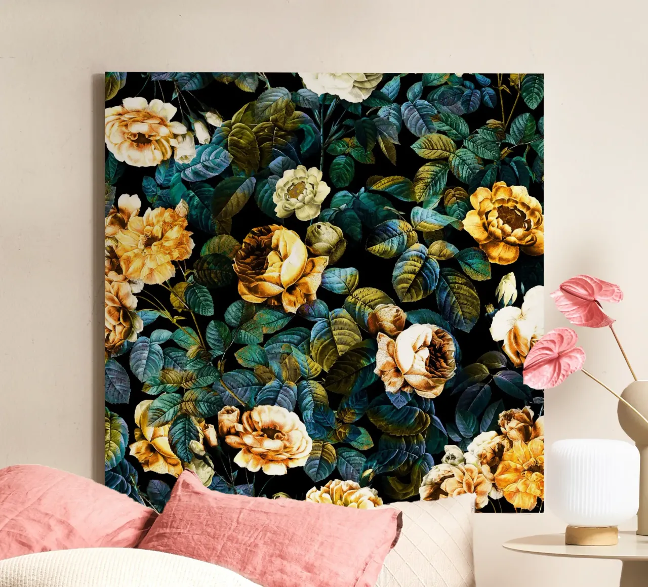 Night Forest IV canvas met Baklijst van burcukorkmazyurek