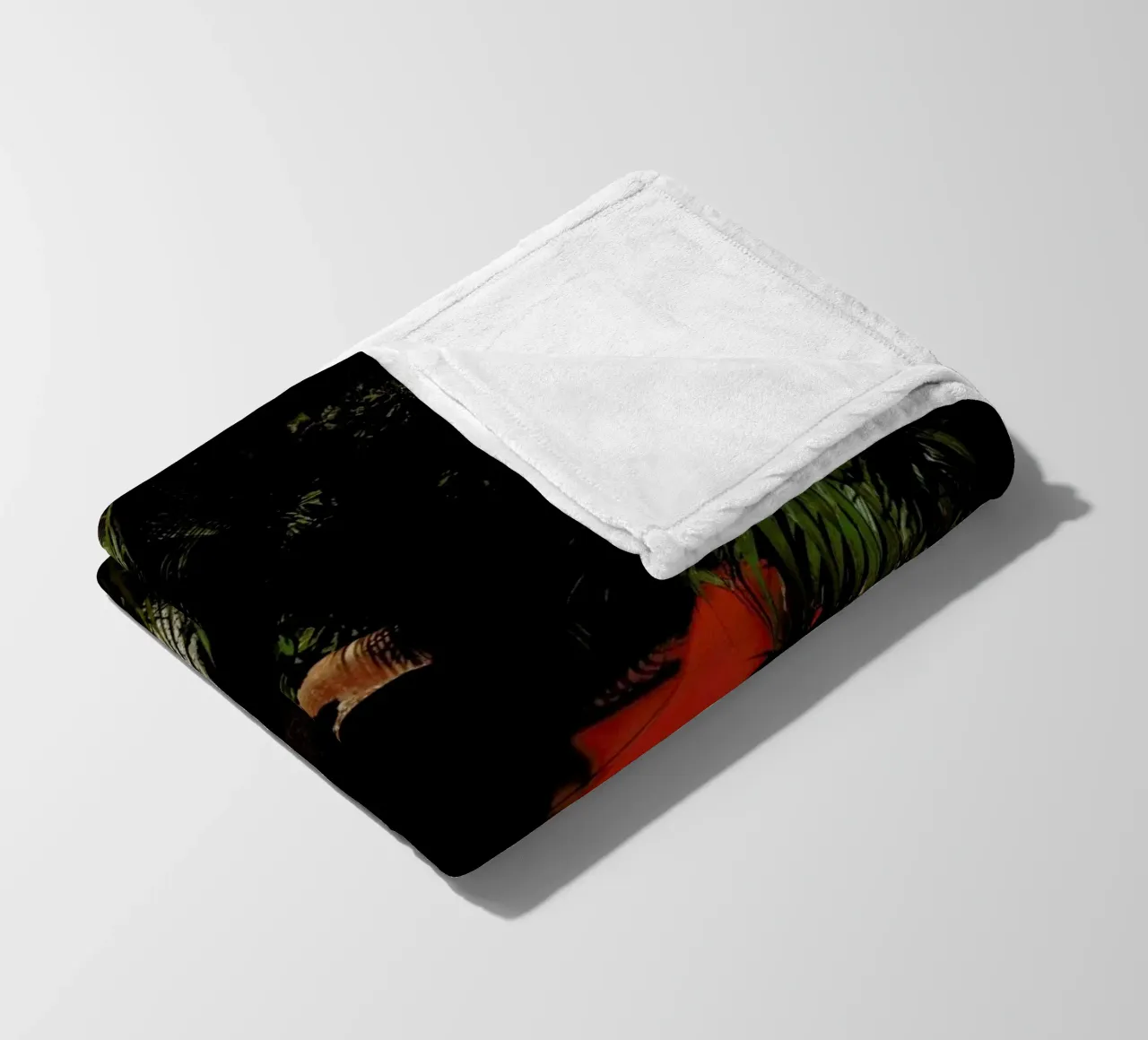 Red Shy Beauty I fleece blanket by Philipp Reinhard