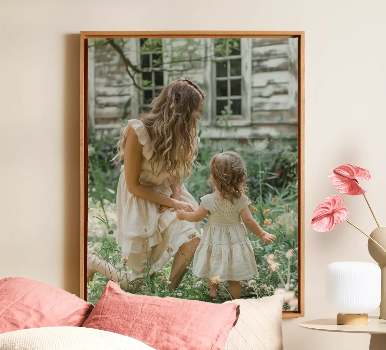 Riverbero di menta tela con Cornice a cassetta da PhotoVibe Decor