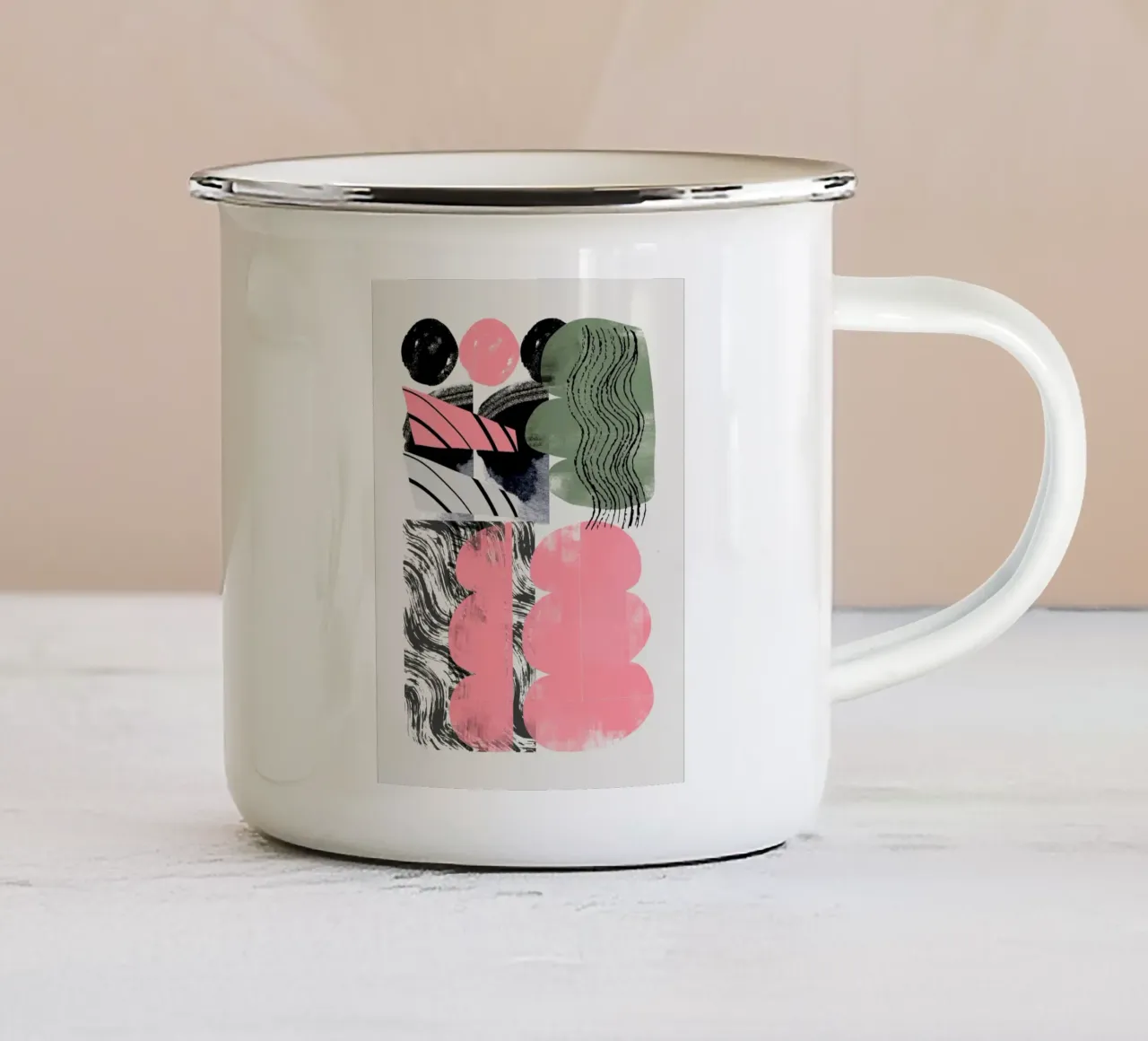 Collage di forme 02 tazza in smalto da Little Dean