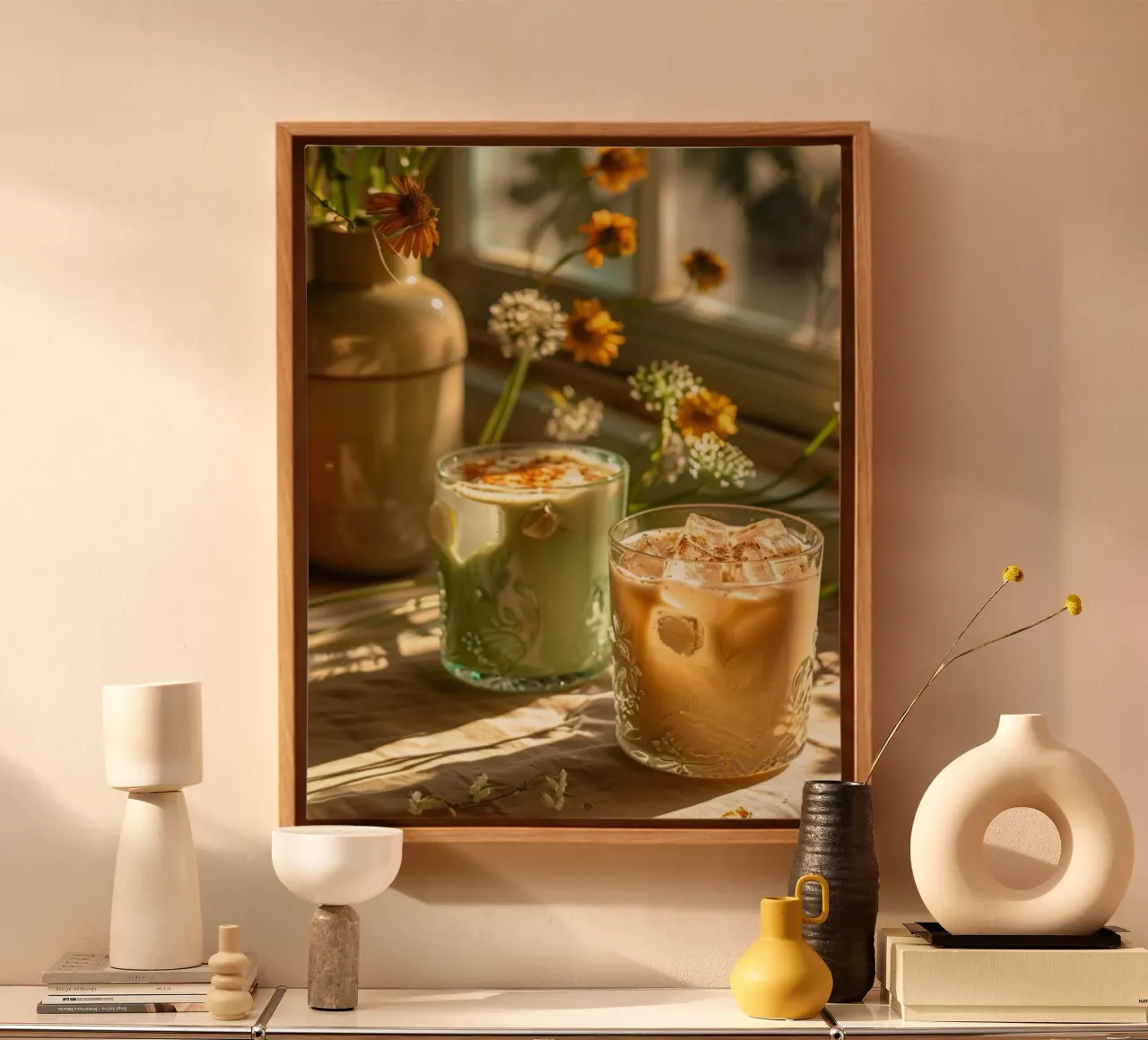 Mint Reverie canvas with Floater frame by PhotoVibe Decor