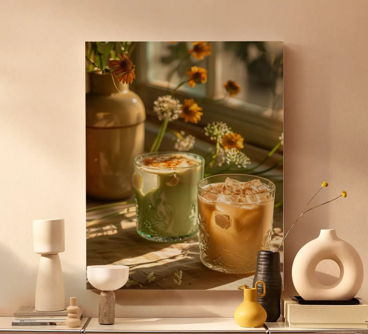 Mint Reverie canvas with Floater frame by PhotoVibe Decor