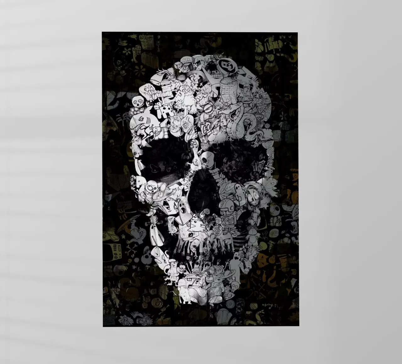 Doodle Skull pellicola backlit da Ali Gulec