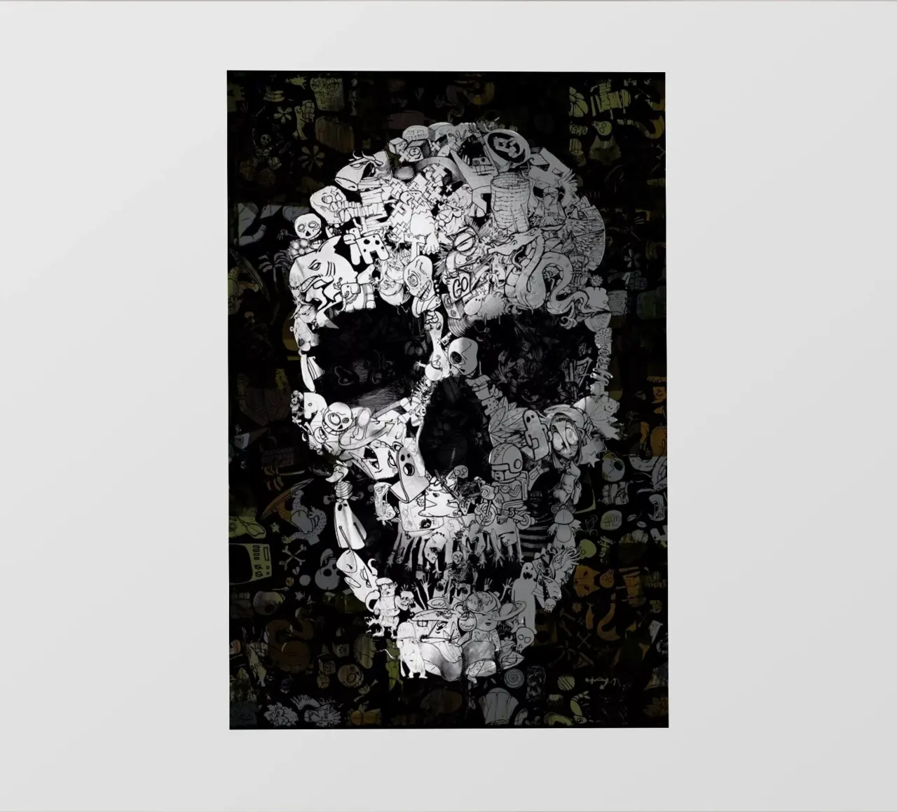 Doodle Skull pellicola backlit da Ali Gulec