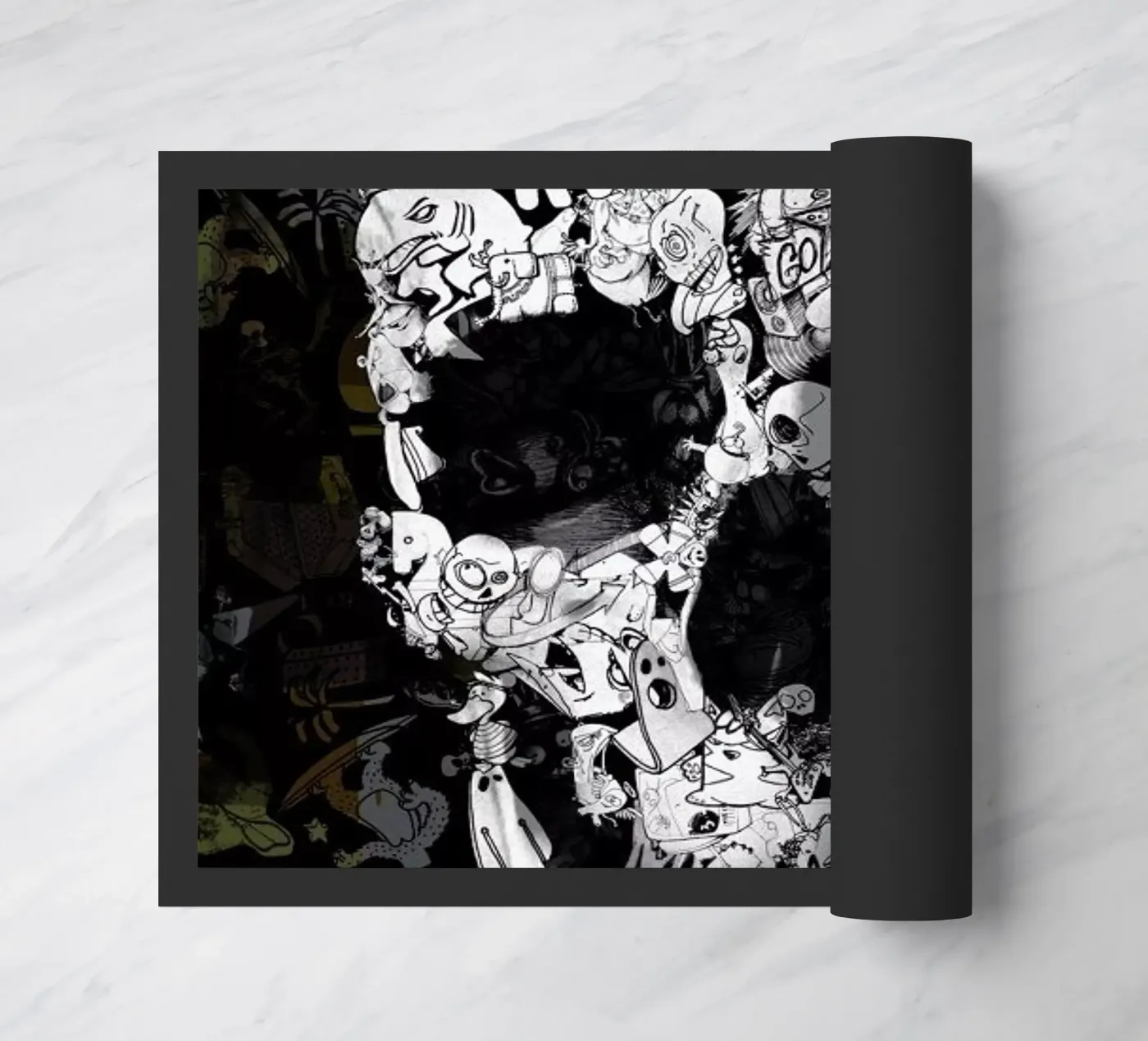 Doodle Skull deurmat van Ali Gulec