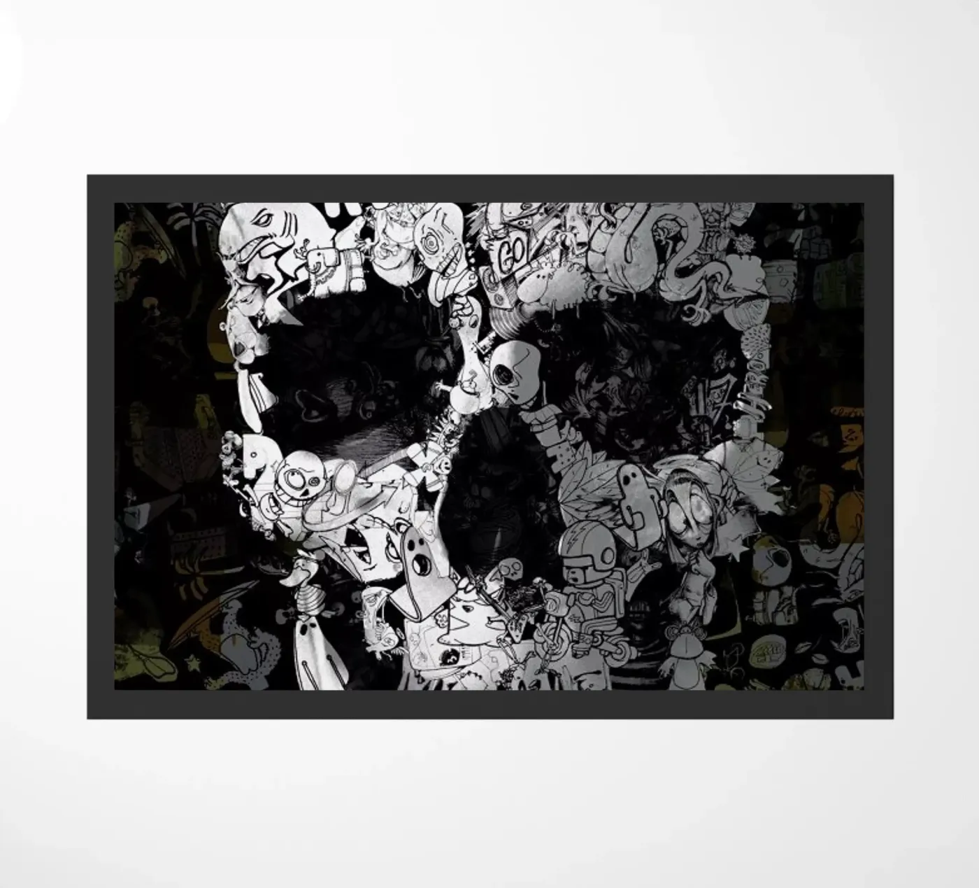 Doodle Skull deurmat van Ali Gulec