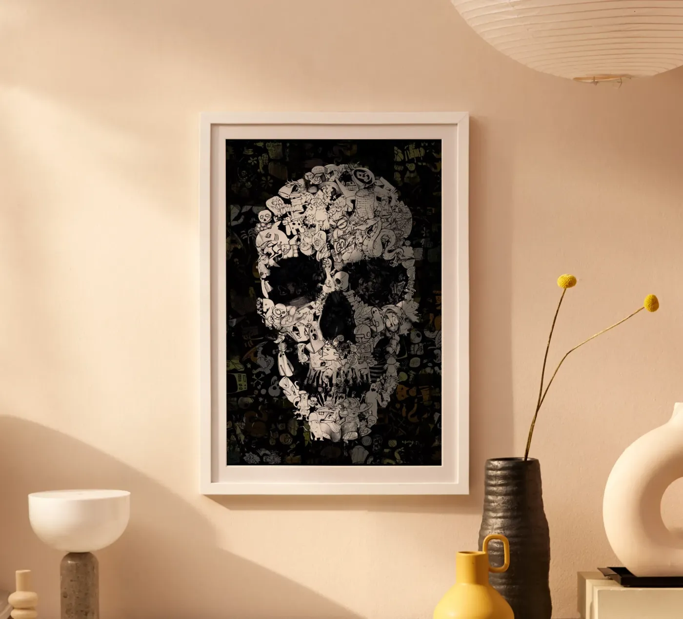 Doodle Skull poster van Ali Gulec