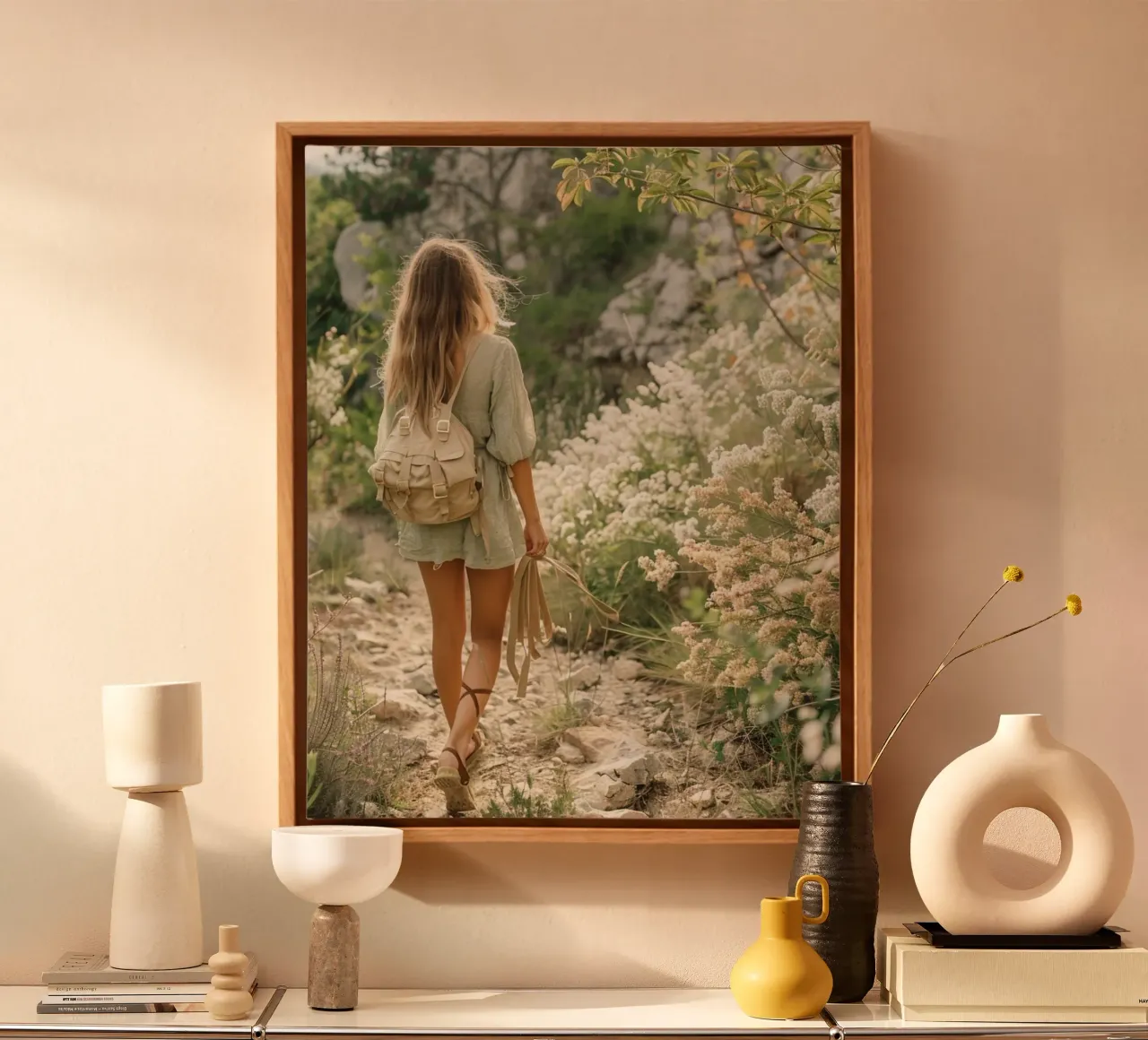 Mint Reverie canvas with Floater frame by PhotoVibe Decor