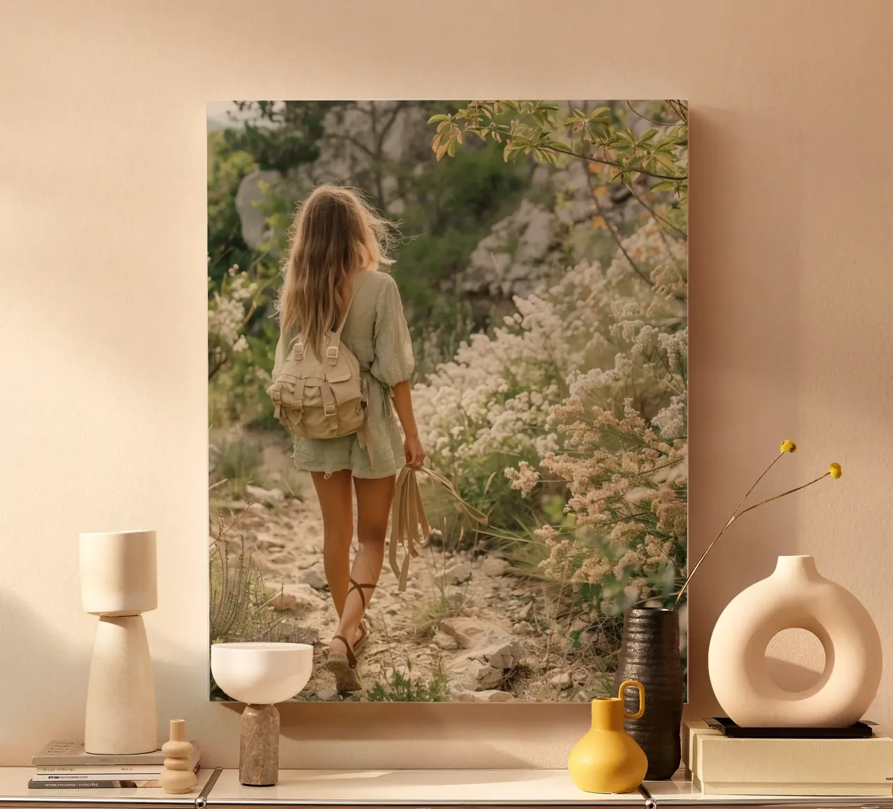 Mint Reverie canvas with Floater frame by PhotoVibe Decor