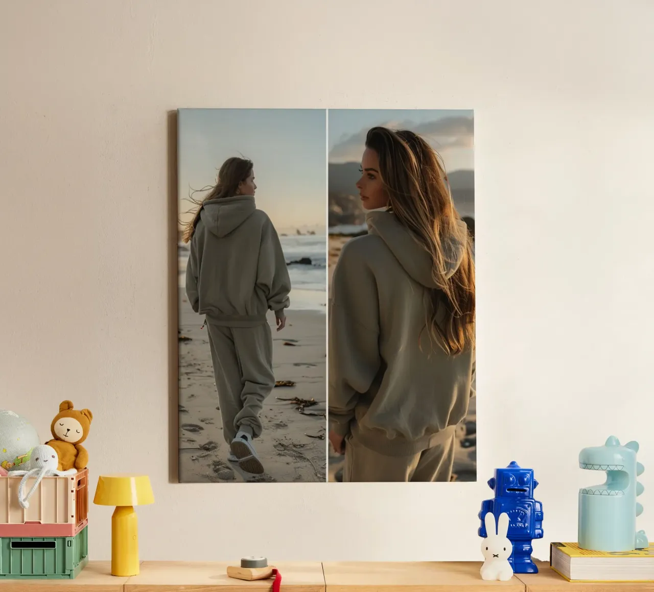 Mint Reverie canvas with Floater frame by PhotoVibe Decor