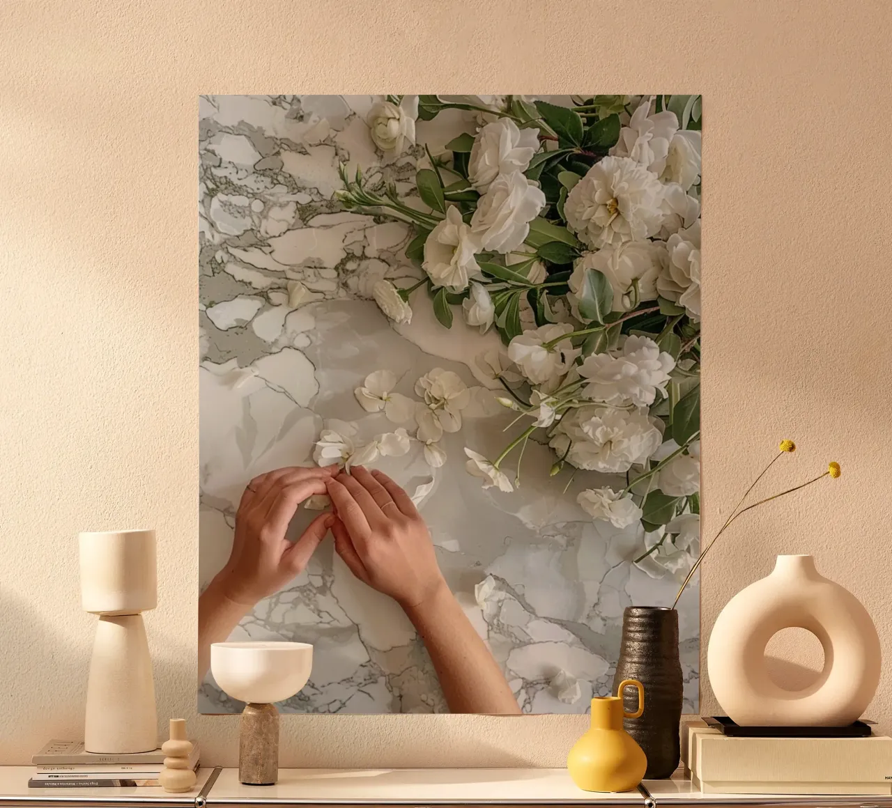 Riverbero di menta poster con telaio in plastica da PhotoVibe Decor