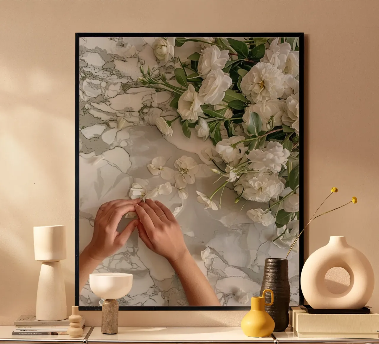 Riverbero di menta poster con telaio in plastica da PhotoVibe Decor