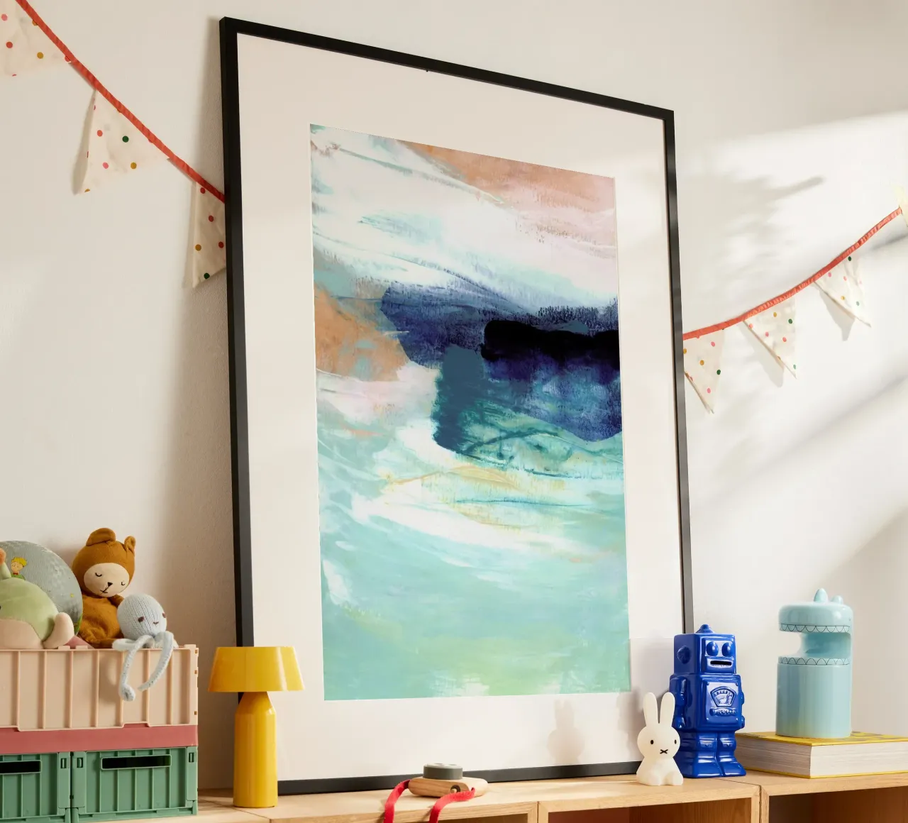 Brushstrokes 14 poster con telaio in legno da IRIS LEHNHARDT FINE ART