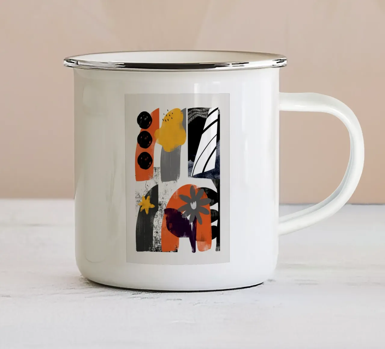 Collage di forme 04 tazza in smalto da Little Dean