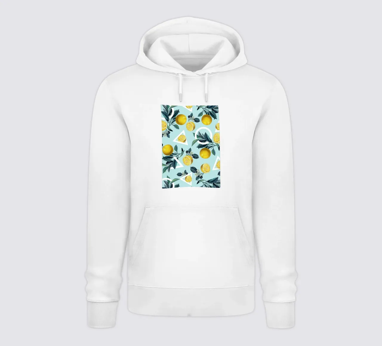 Geometric and Lemon Pattern III felpa con cappuccio da burcukorkmazyurek