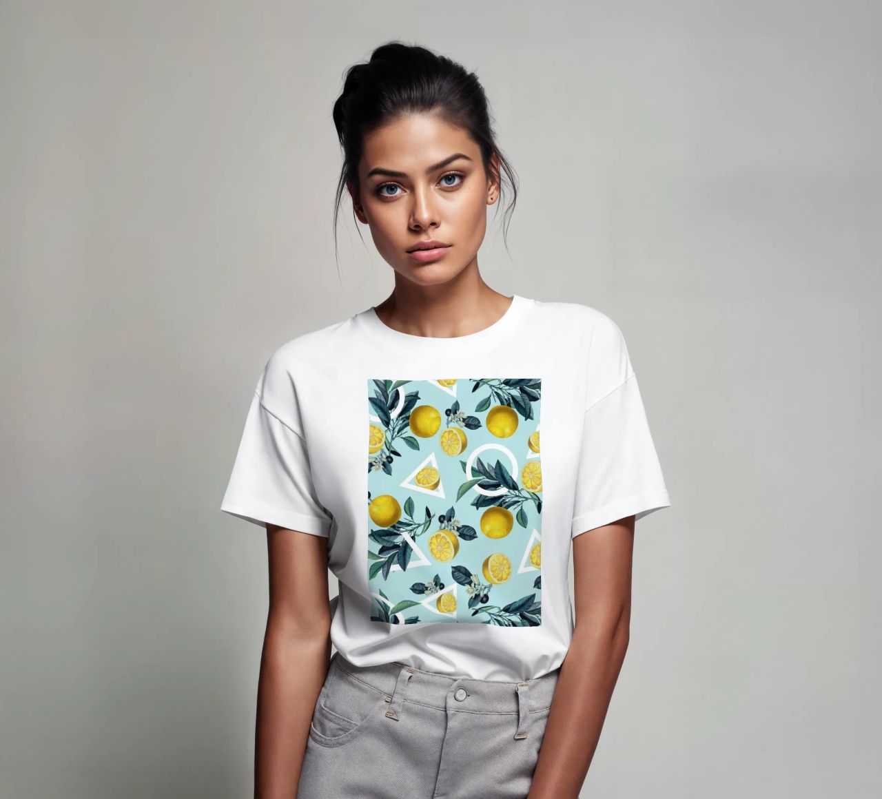 Geometric and Lemon Pattern III t-shirt da burcukorkmazyurek