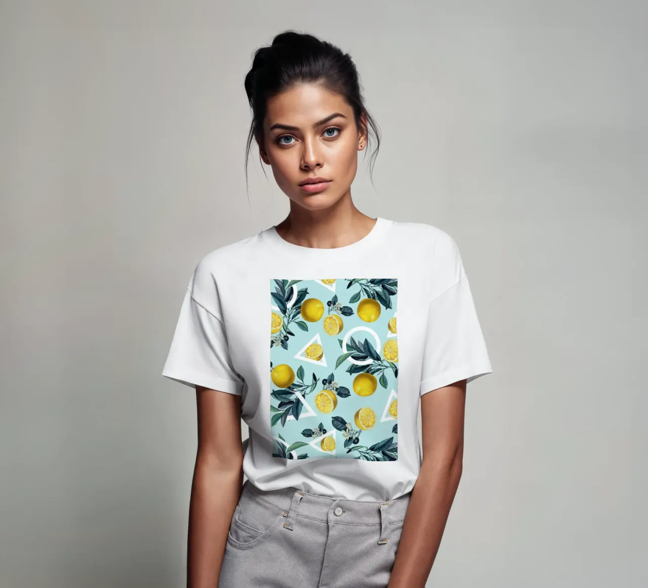 Geometric and Lemon Pattern III t-shirt da burcukorkmazyurek