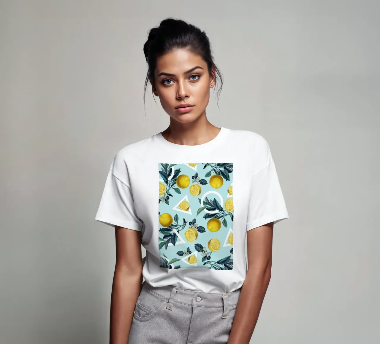 Geometric and Lemon Pattern III camiseta de burcukorkmazyurek