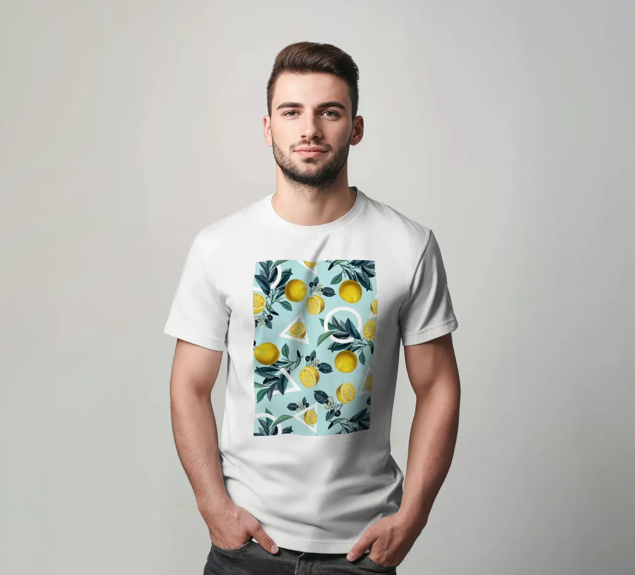 Geometric and Lemon Pattern III t-shirt da burcukorkmazyurek