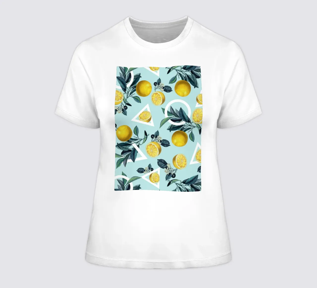 Geometric and Lemon Pattern III t-shirt da donna da burcukorkmazyurek