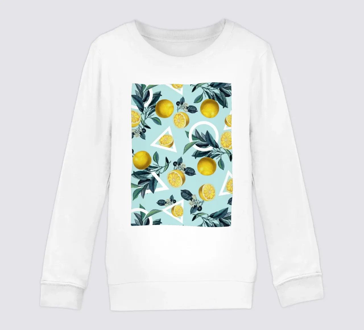 Geometric and Lemon Pattern III Kinder Sweatshirt von burcukorkmazyurek