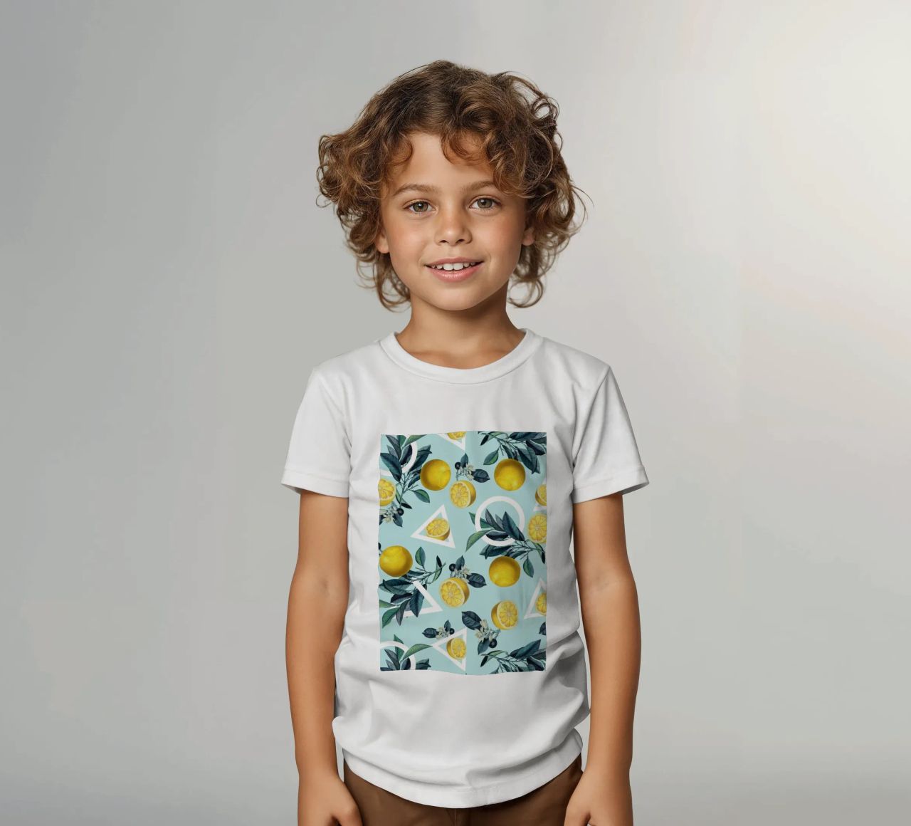 Geometric and Lemon Pattern III t-shirt bambini da burcukorkmazyurek