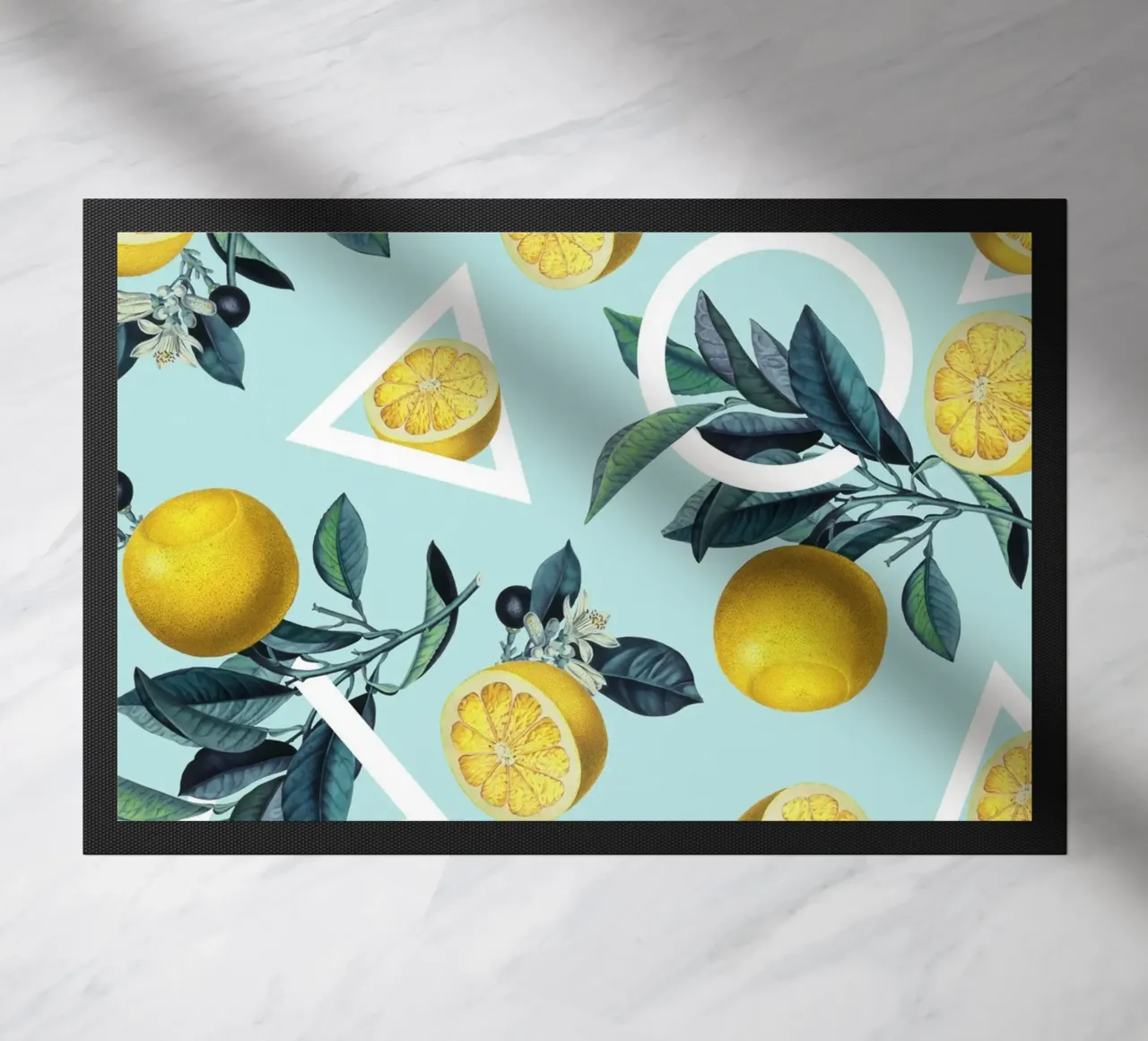 Geometric and Lemon Pattern III Fußmatte von burcukorkmazyurek