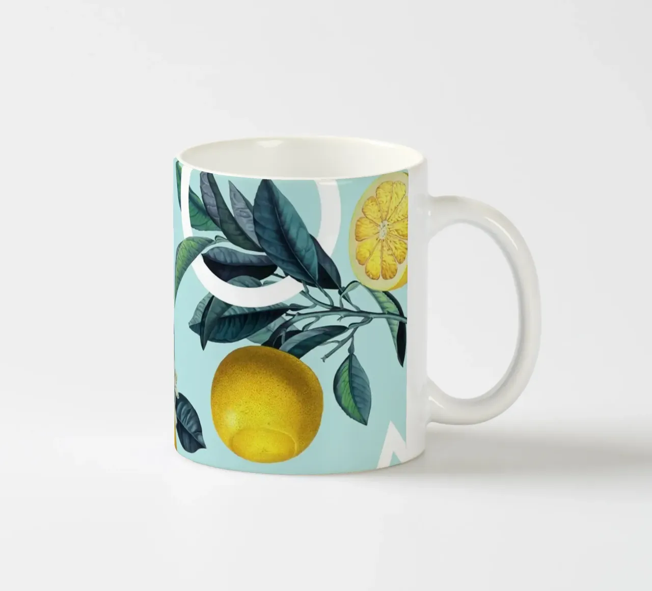 Geometric and Lemon Pattern III Keramik Tasse von burcukorkmazyurek