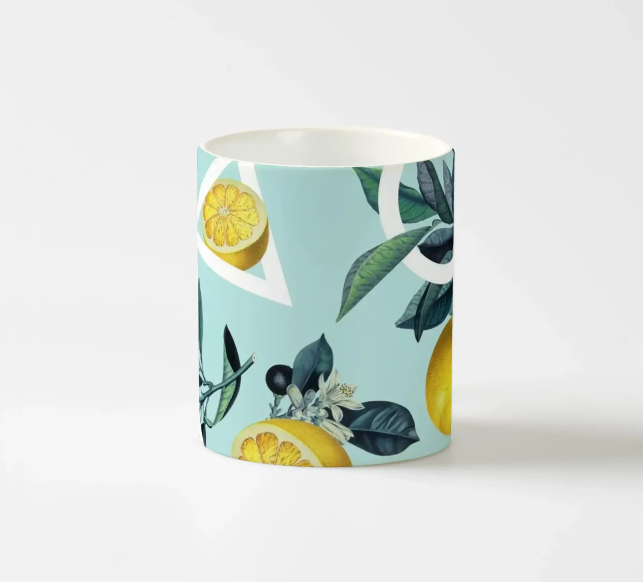 Geometric and Lemon Pattern III Keramik Tasse von burcukorkmazyurek