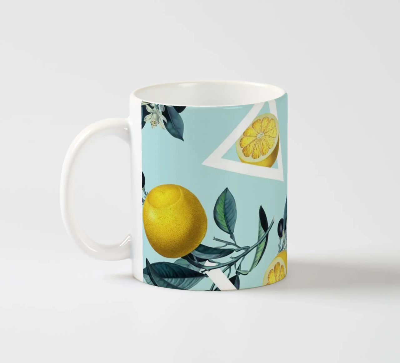 Geometric and Lemon Pattern III tazza in ceramica da burcukorkmazyurek
