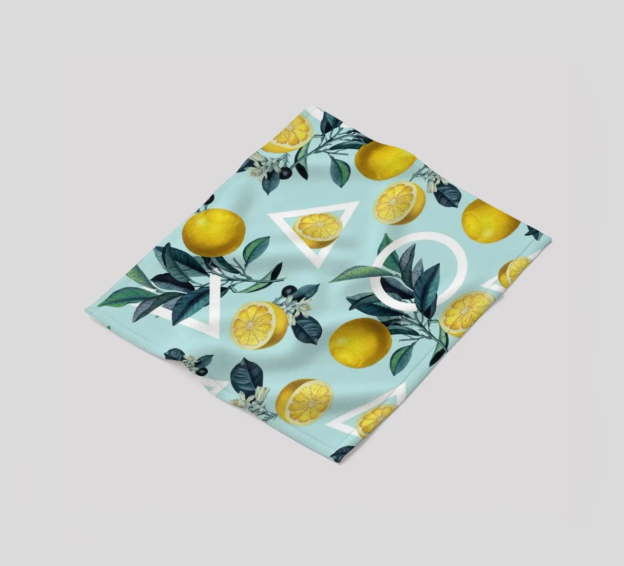 Geometric and Lemon Pattern III Fleecedecke von burcukorkmazyurek