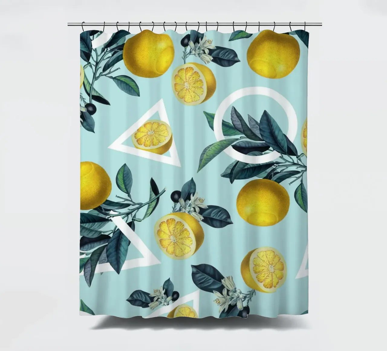 Geometric and Lemon Pattern III Duschvorhang von burcukorkmazyurek