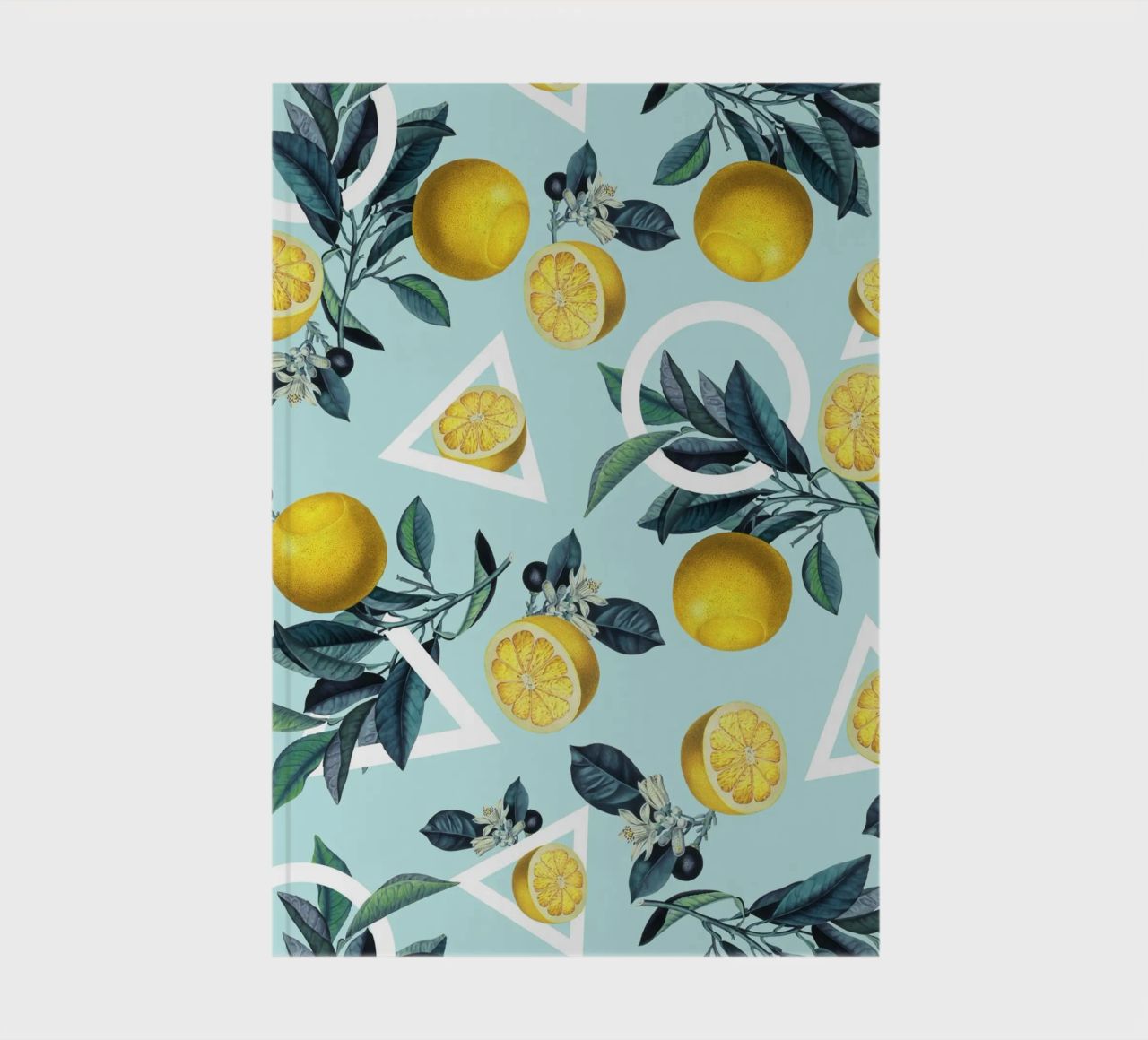 Geometric and Lemon Pattern III notebook by burcukorkmazyurek