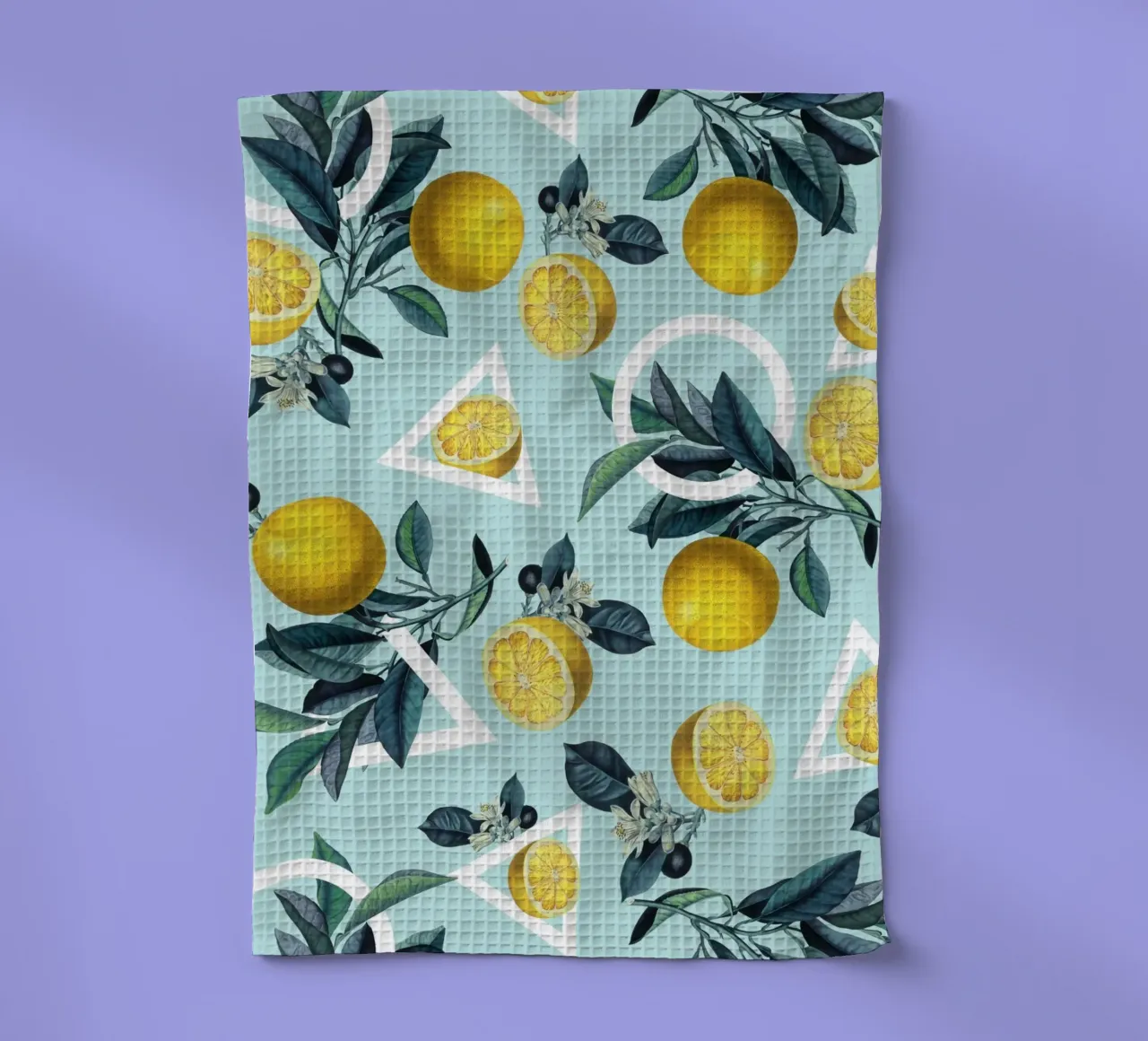 Geometric and Lemon Pattern III Geschirrtuch von burcukorkmazyurek