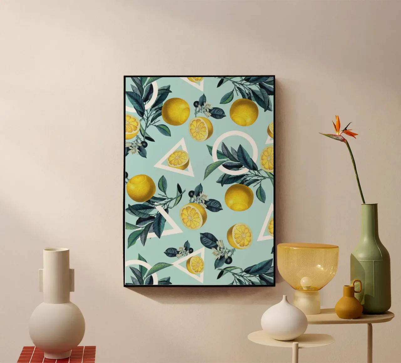 Geometric and Lemon Pattern III acryl van burcukorkmazyurek
