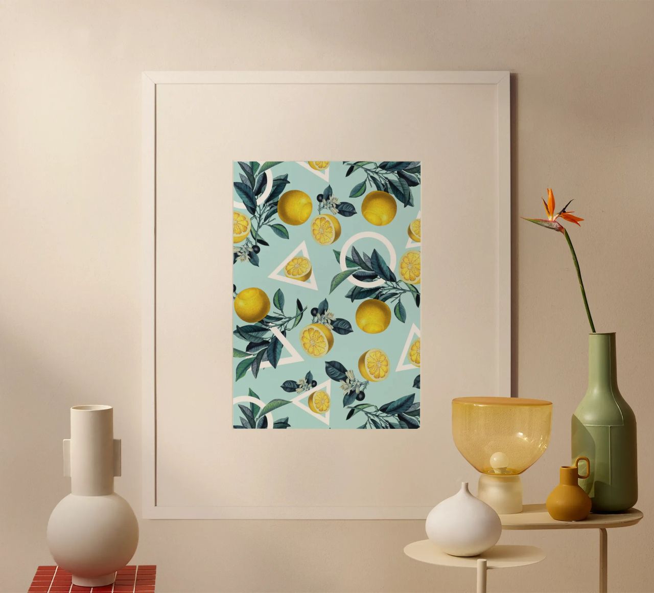 Geometric and Lemon Pattern III carta hahnemühle da burcukorkmazyurek