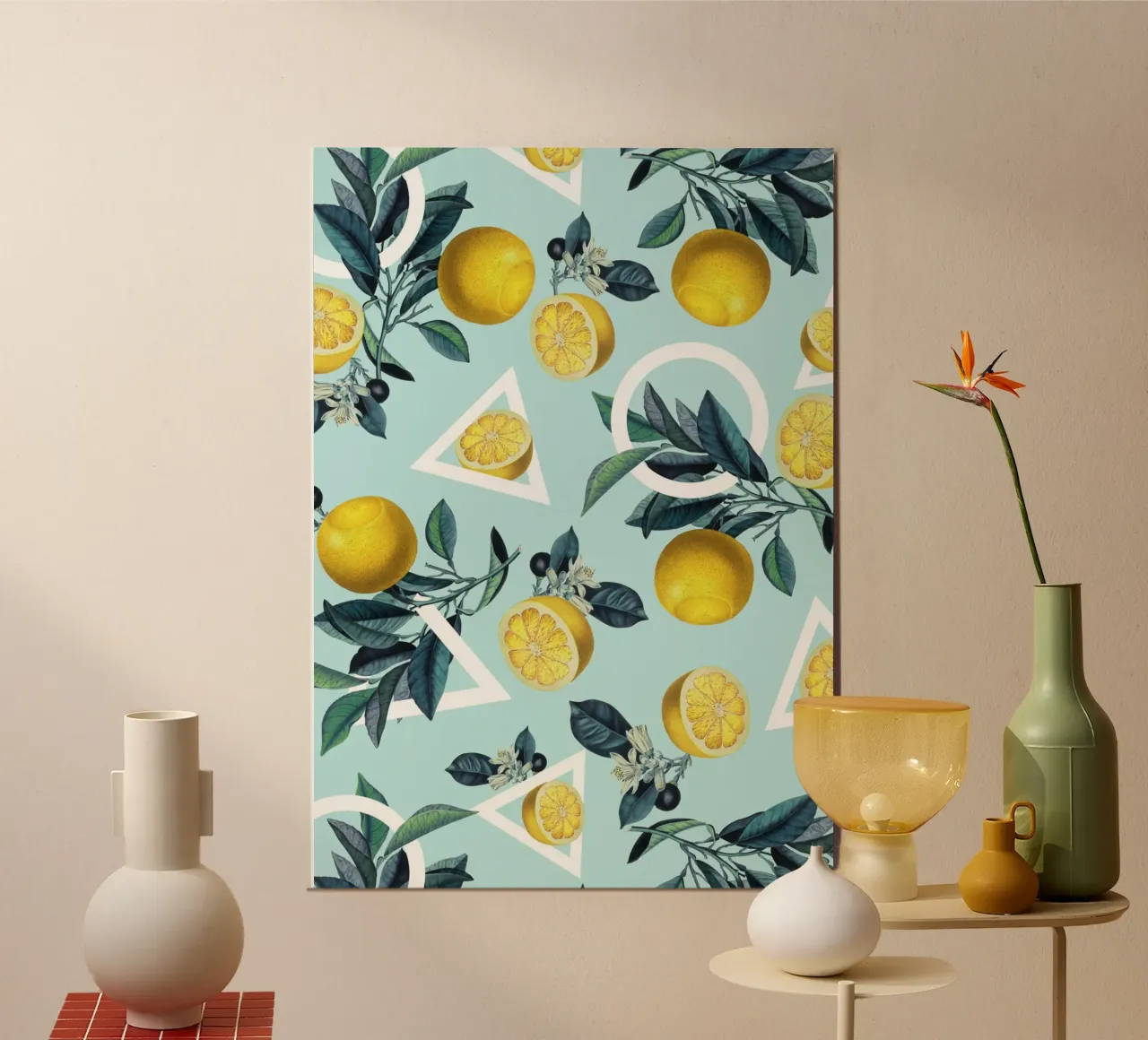 Geometric and Lemon Pattern III carta hahnemühle da burcukorkmazyurek