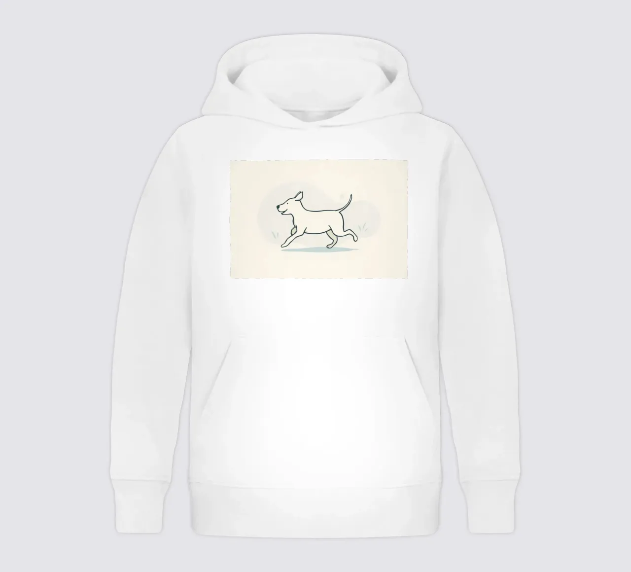 Un cane felice corre giocoso in un campo erboso in una giornata di sole felpa bambino con cappuccio da DesignDoodle
