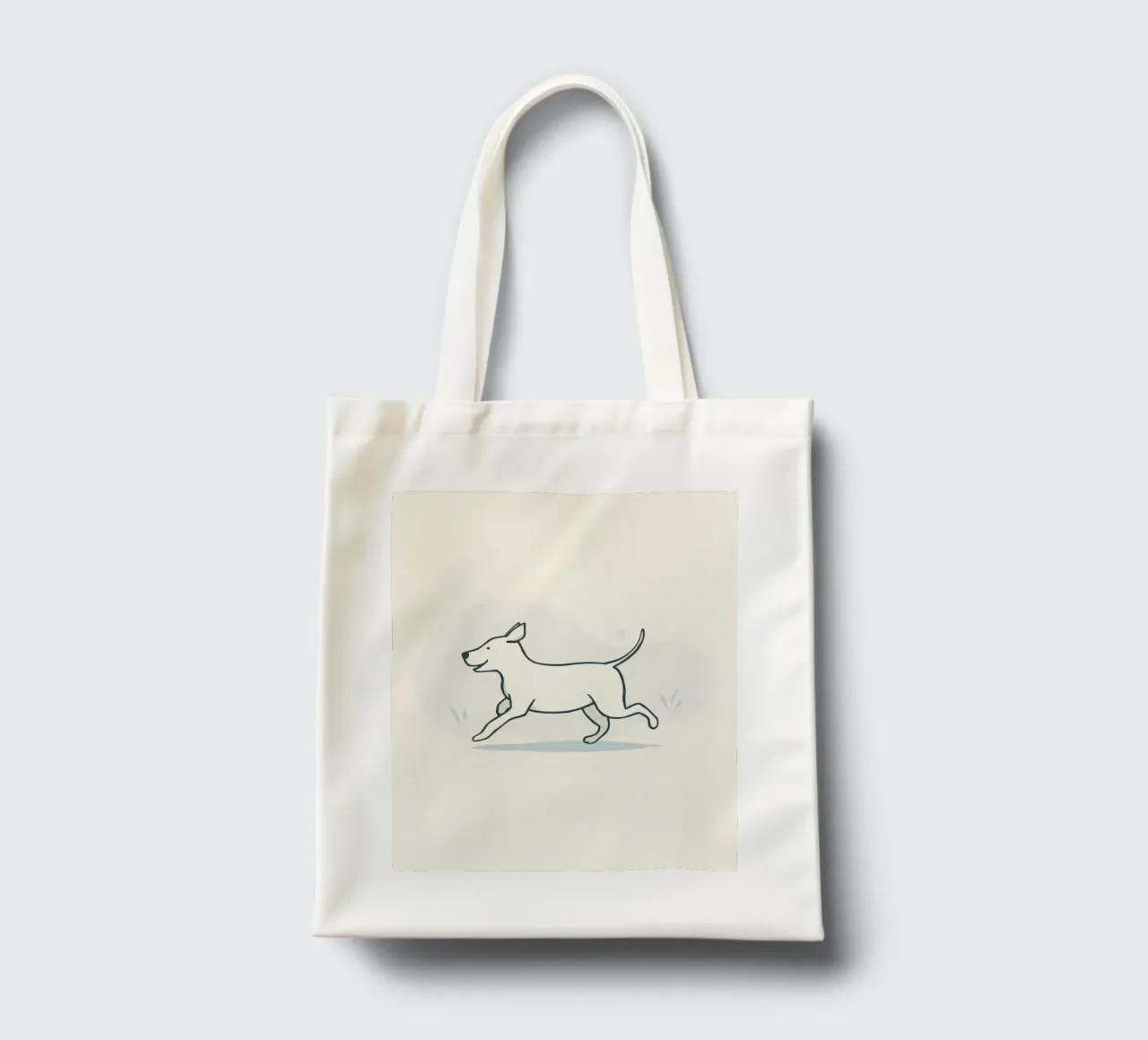 Un cane felice corre giocoso in un campo erboso in una giornata di sole borsa in juta da DesignDoodle