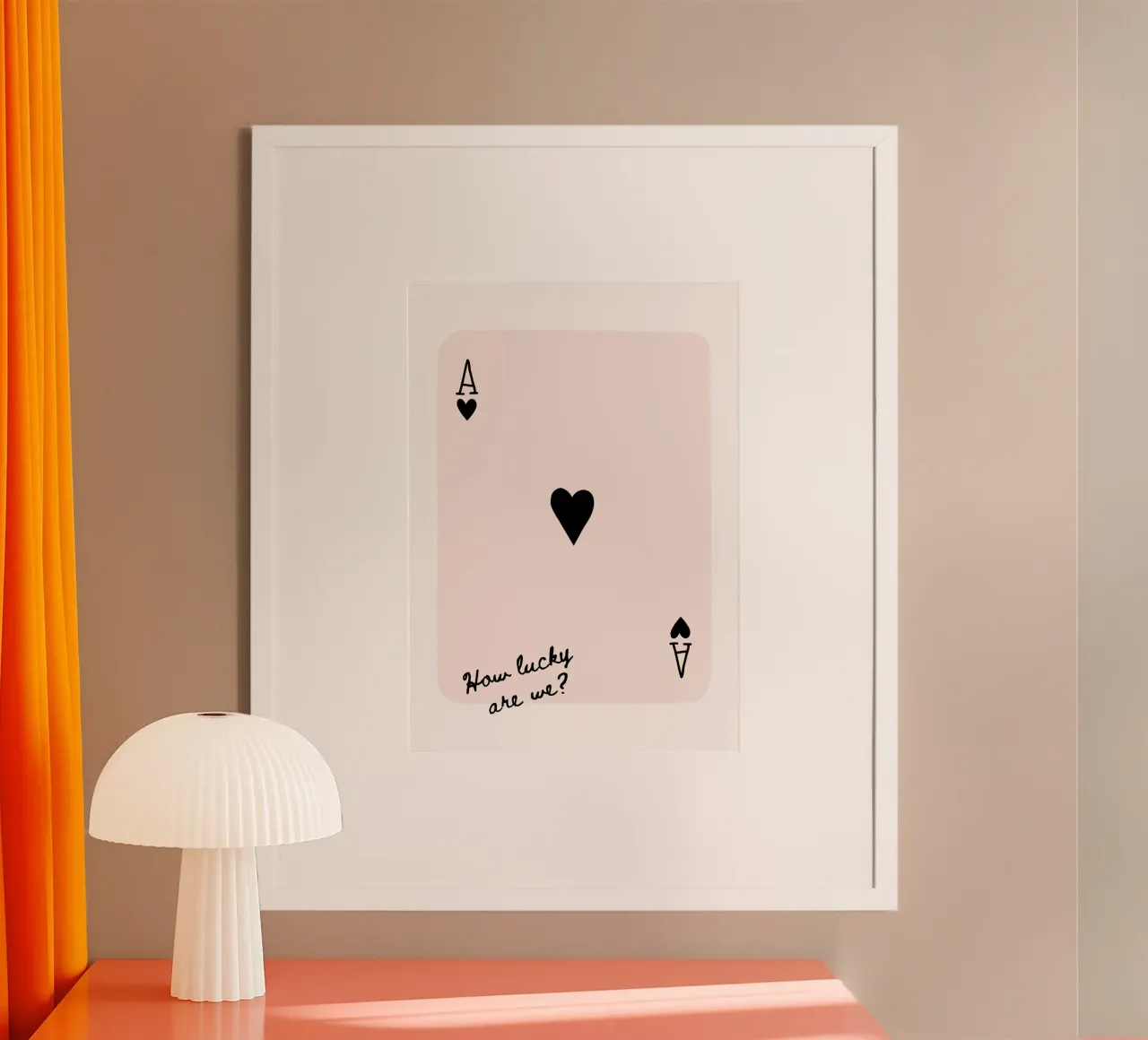 Asso di cuori nero poster con telaio in plastica da IamHomeStudio