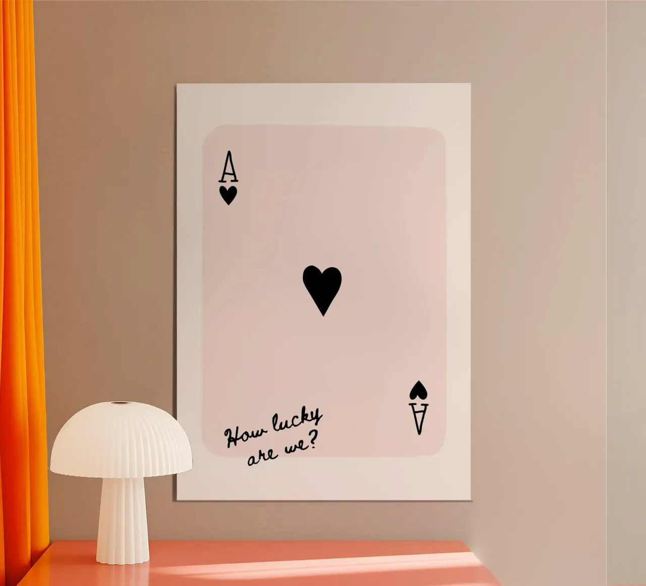 Asso di cuori nero poster con telaio in plastica da IamHomeStudio