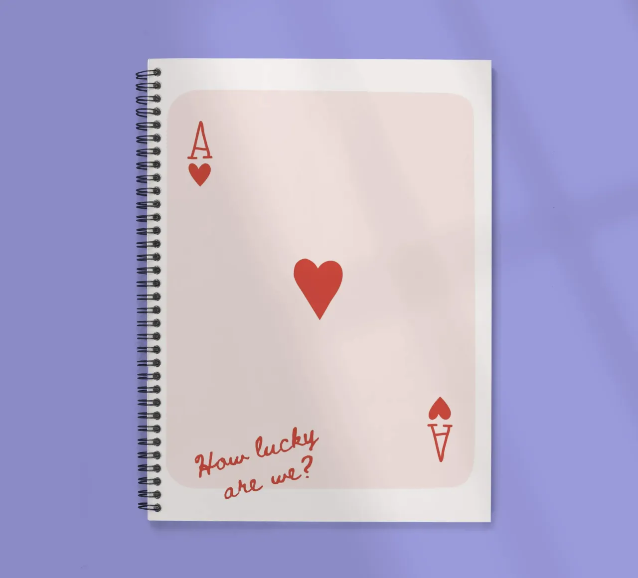 Red Ace of Hearts spiral notebook by IamHomeStudio