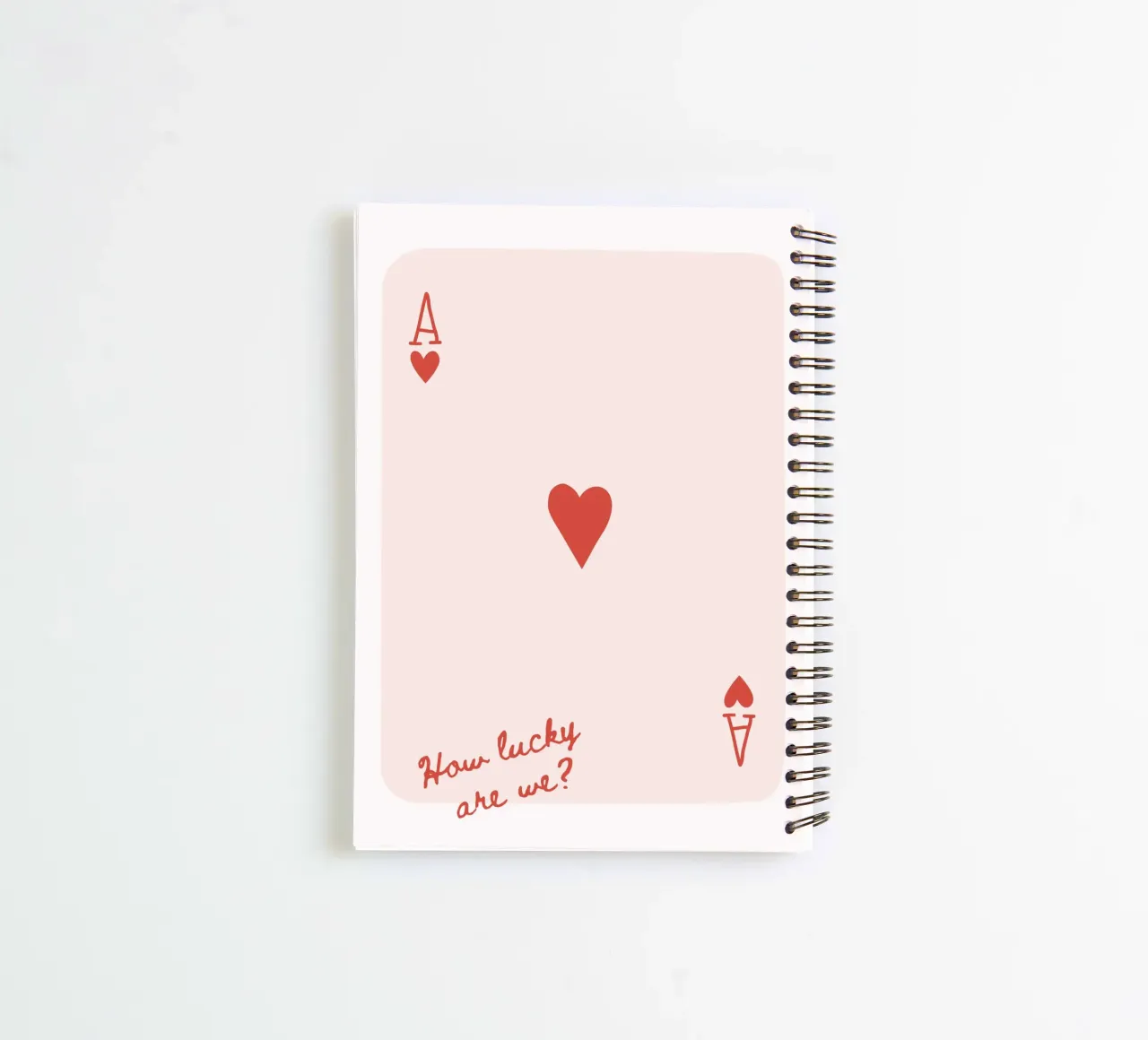 Red Ace of Hearts spiral notebook by IamHomeStudio