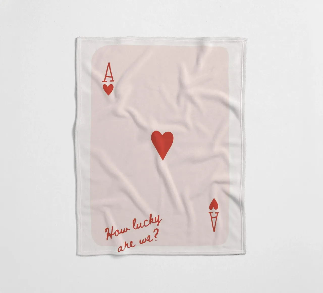 Red Ace of Hearts fleece blanket by IamHomeStudio