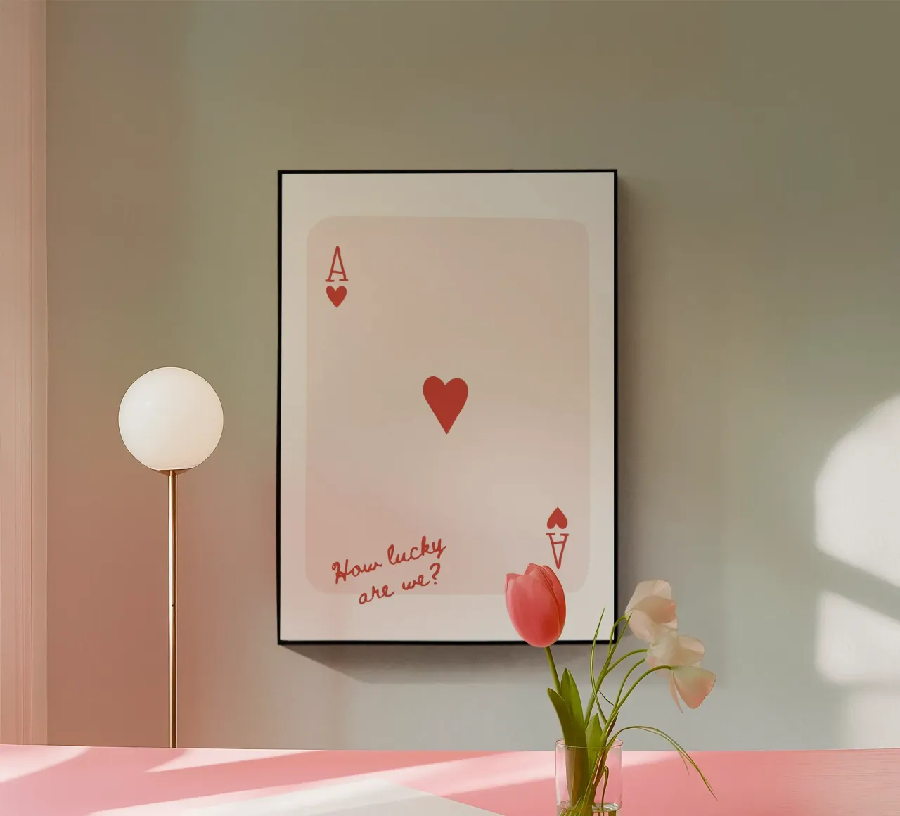 Red Ace of Hearts acrylic glass by IamHomeStudio