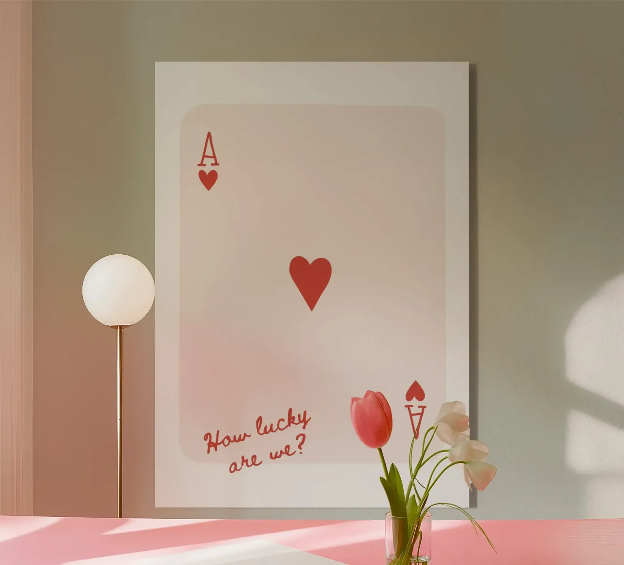 Red Ace of Hearts acrylic glass by IamHomeStudio