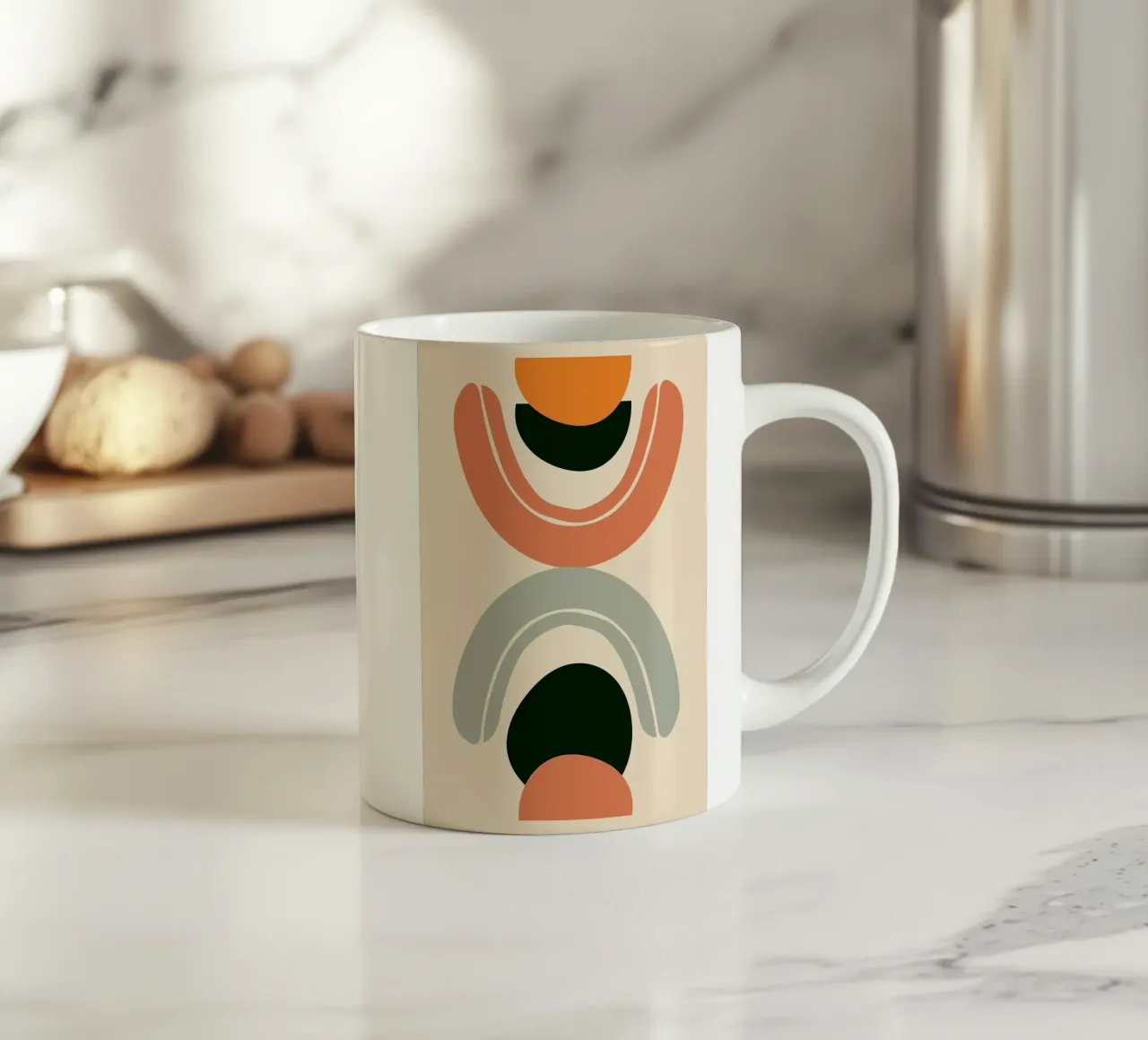Halbkreise Bögen geometrische Formen Keramik Tasse von Matthew W Smith