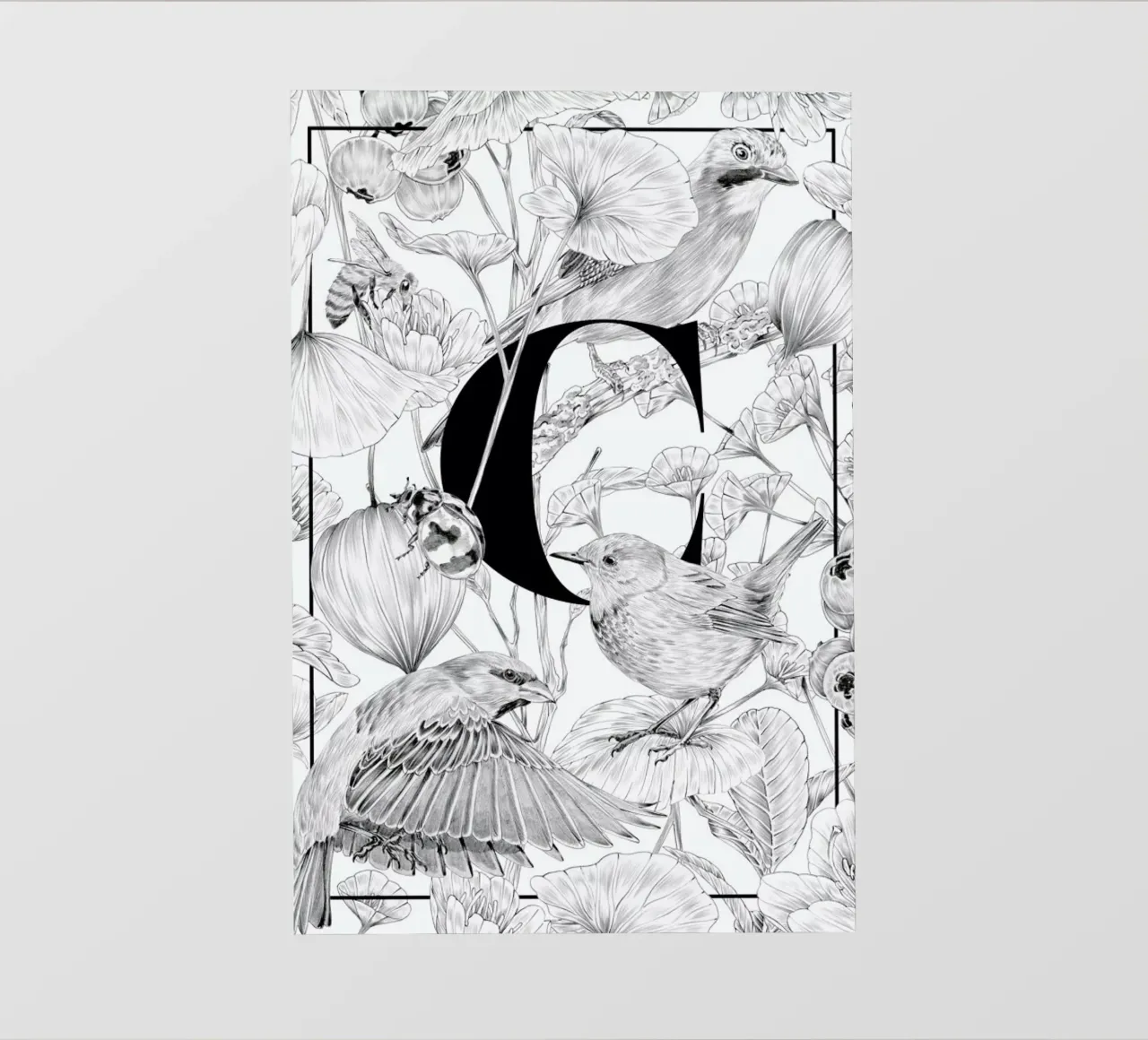Floral Alphabet C pellicola backlit da Faunesque